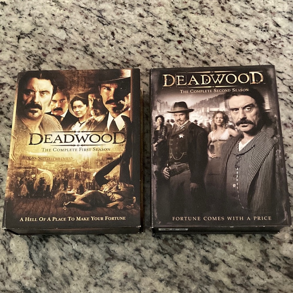 Deadwood DVDs first and second season , 12 discs